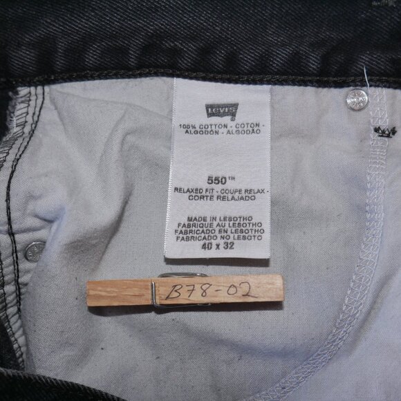 Levis 550 Vintage Denim Jeans Men's Tag Size 40x32 Actual 38x32 Faded Black - Picture 8 of 11